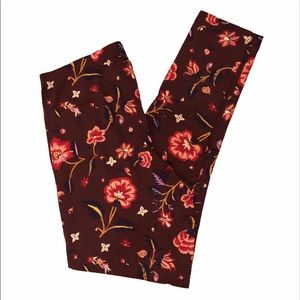 Old Navy Burgundy Flower Print Leggings Large